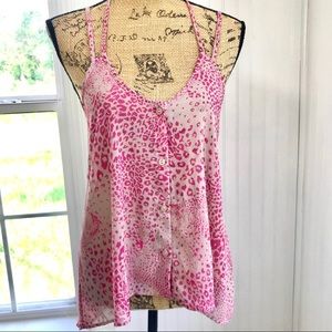 Lush Pink Cheetah Tunic Cami Top Sz Small